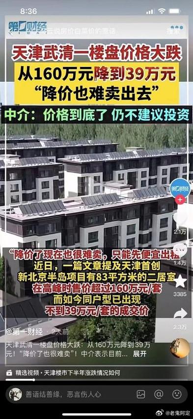 从160万元降到39万元！天津武清一项目价格大跌背后(万元项目首创半岛价格) 从160万元降到39万元！天津武清一项目价格大跌背后(万元项目首创半岛价格) 软件开发
