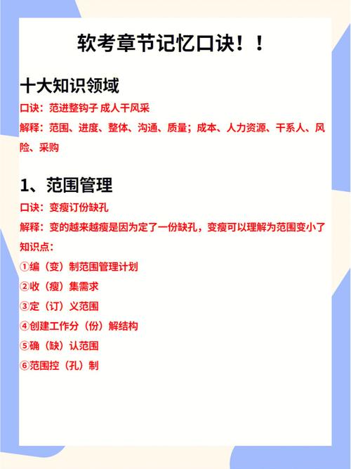 软考：9大项目管理领域记忆口诀(口诀项目管理软考记忆领域) 软考：9大项目管理领域记忆口诀(口诀项目管理软考记忆领域) 脚本文章